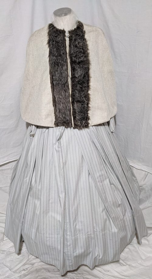 Shoulder Cape - Cream with Faux Fur | Gettysburg Emporium