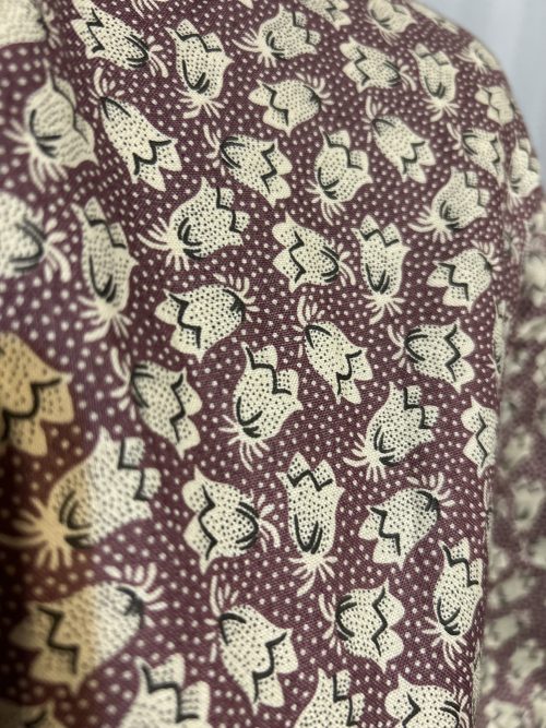 Day Dress - Plum with Cream Tulip Design (size 28/30)