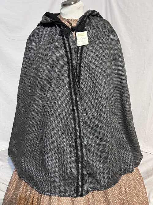 Cape - Light Weight Wool Black and Grey
